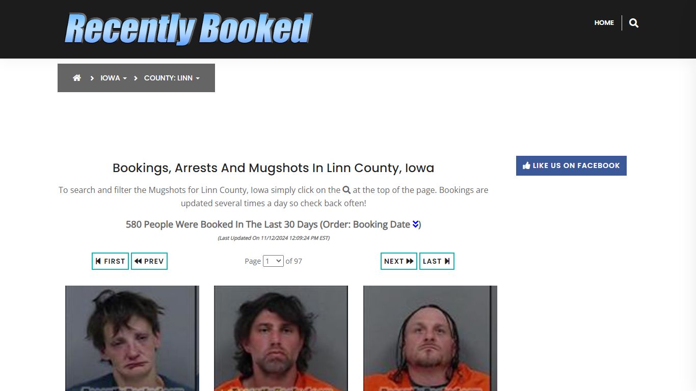 Bookings, Arrests and Mugshots in Linn County, Iowa - Recently Booked