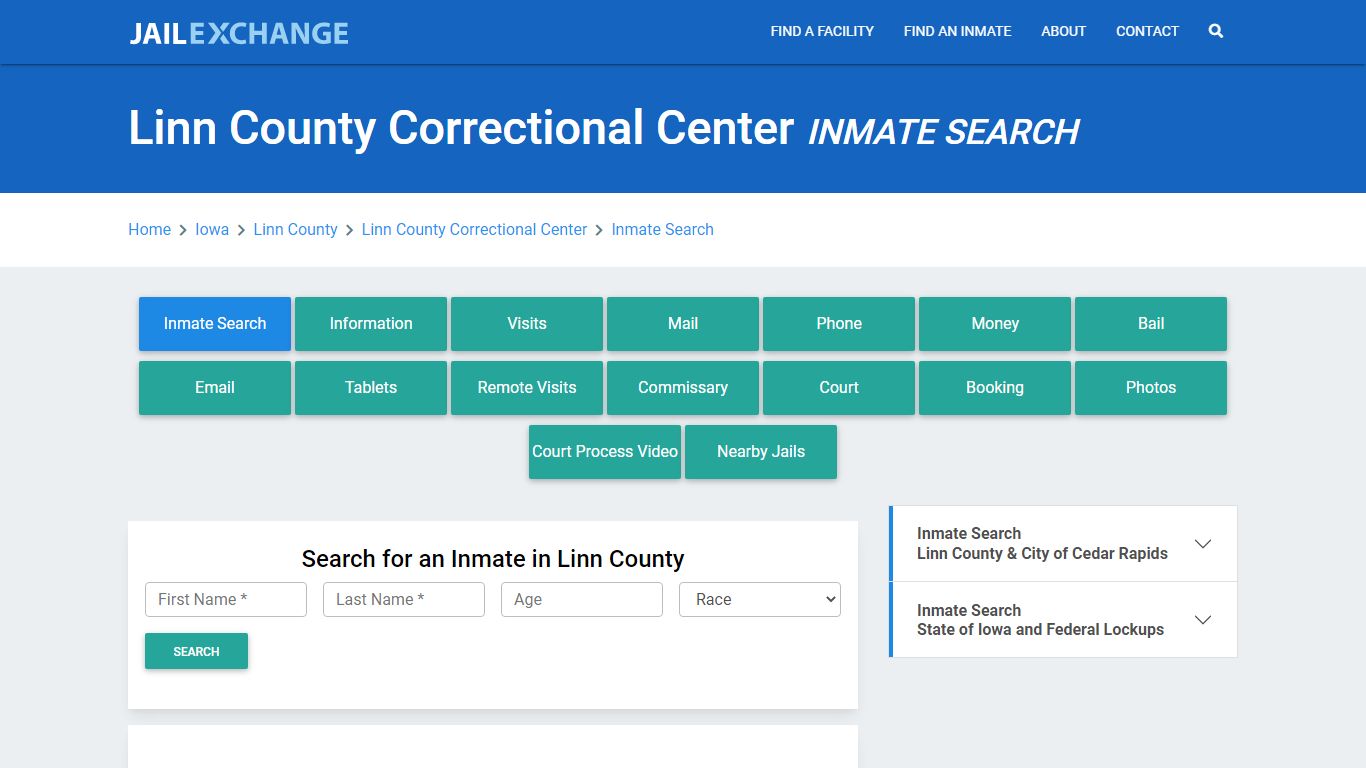 Linn County Correctional Center Inmate Search - Jail Exchange